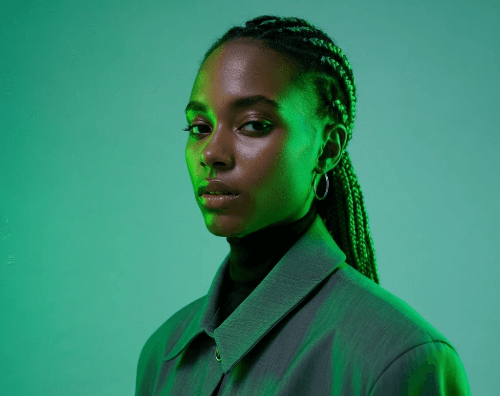 a black female model